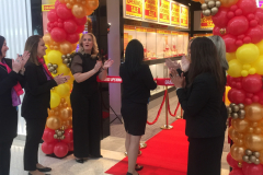 Organic Balloon Arch, Red Carpet, Bollards & Grand Opening Ribbon