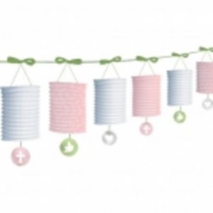 We Like To Party Christening Party Supplies & Decorations Sweet Christening Pink Lantern Garland