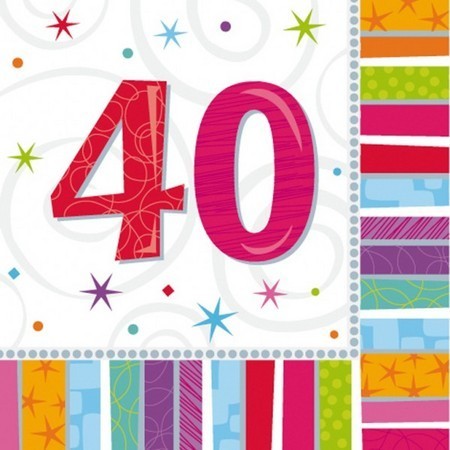 Radiant 40th Birthday Napkins | We Like To Party