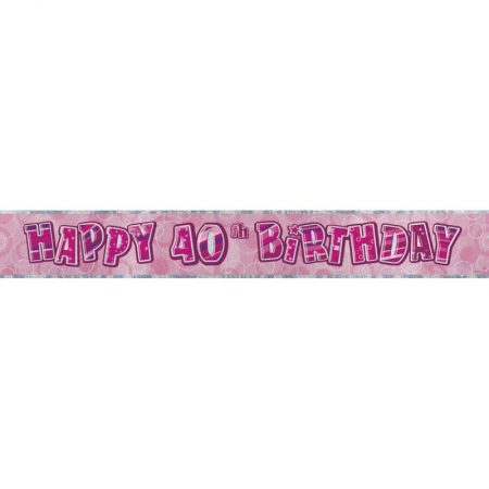 Glitz Pink Foil Banner - 40 | We Like To Party