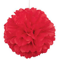 Tissue 35cm Puff Ball - Red | We Like To Party