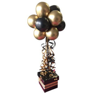 We Like To Party Balloon Topiary Box Centerpiece